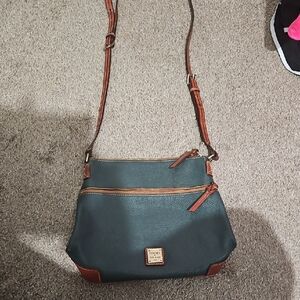 Dooney & Bourke Teal and Brown Crossbody Bag